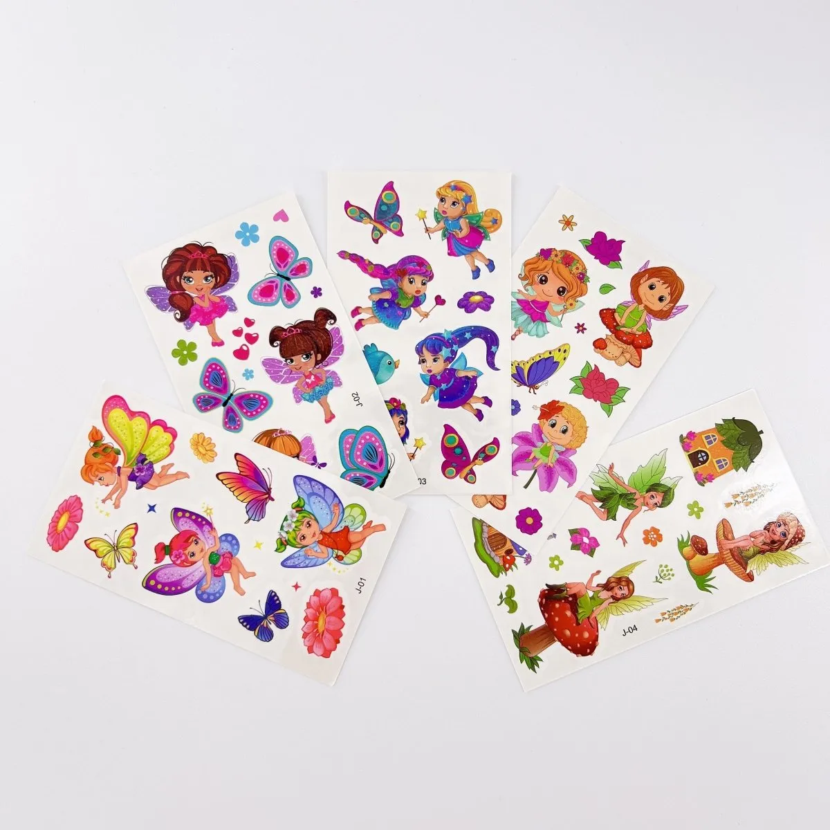 10 Sheets Kids Birthday Party Supplies Cartoon Fairy Temporary Tattoos