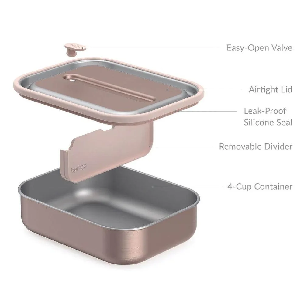 1.2L Stainless Steel Lunch Box Rose Gold