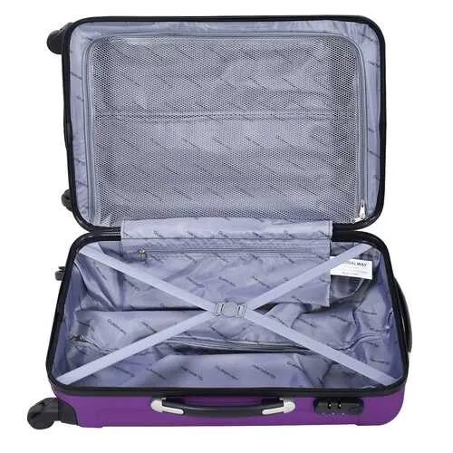 3 Pcs GLOBALWAY Luggage Trolley Case Purple