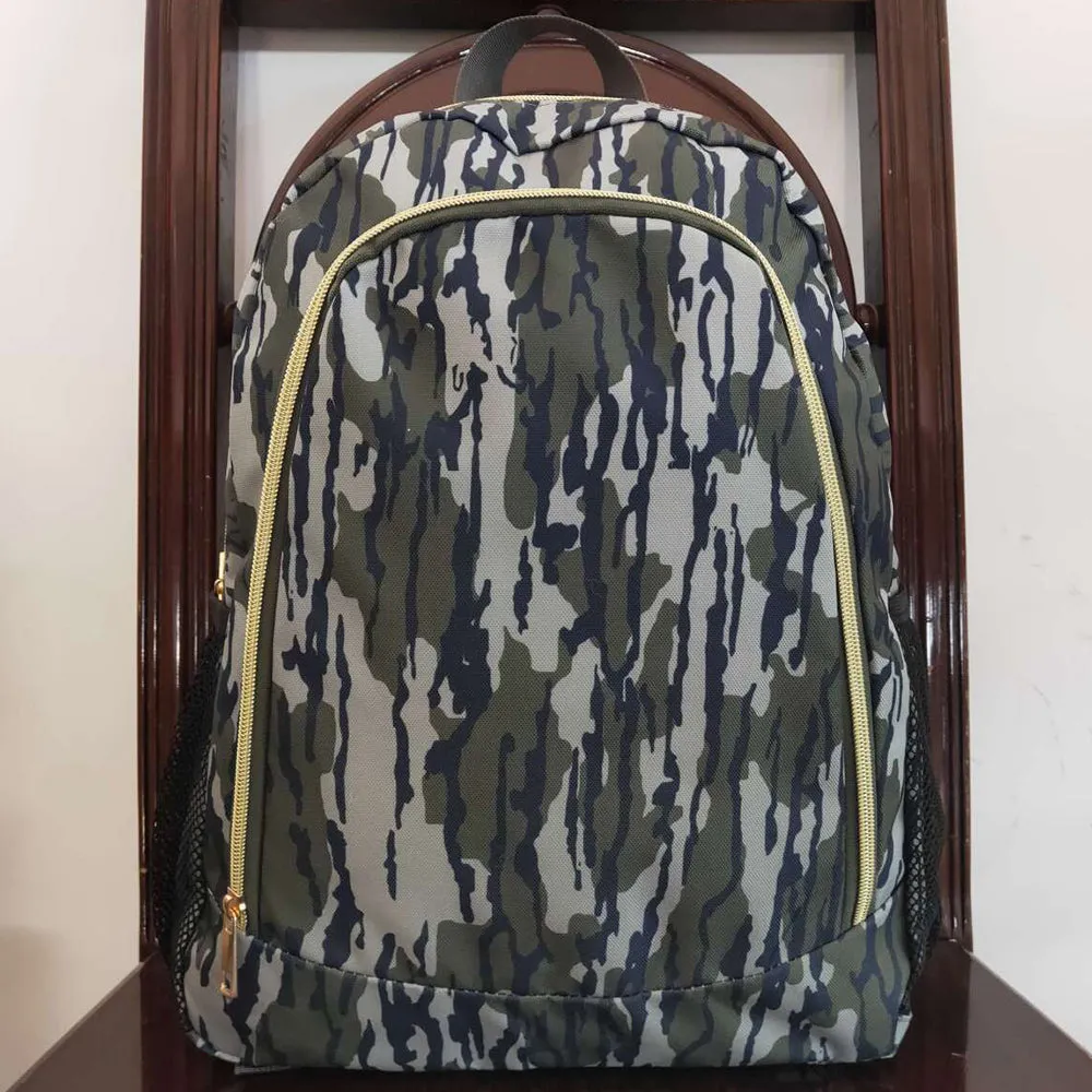 Baby Kids Backpacks Green Camo Tree Branches Print Back Bags Backpacks BA0163