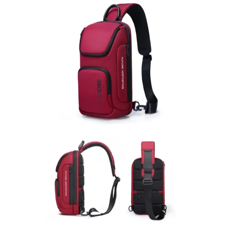 Bange Men Business Chest Bag Light Performance Crossbody Bag(Red)