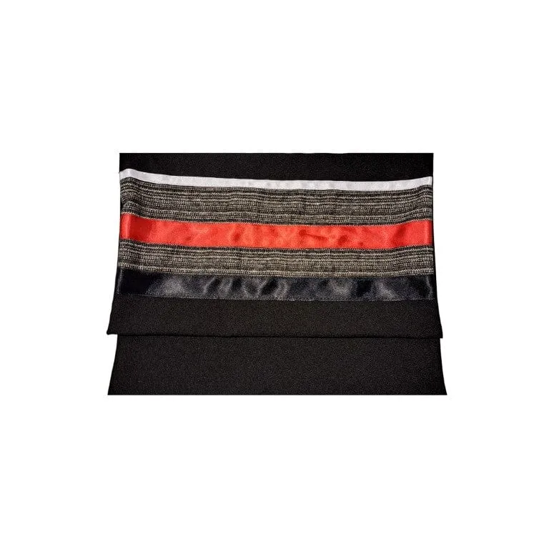 Black Tallit for Men with Red, Bar Mitzvah Tallit Prayer Shawl Tzitzit