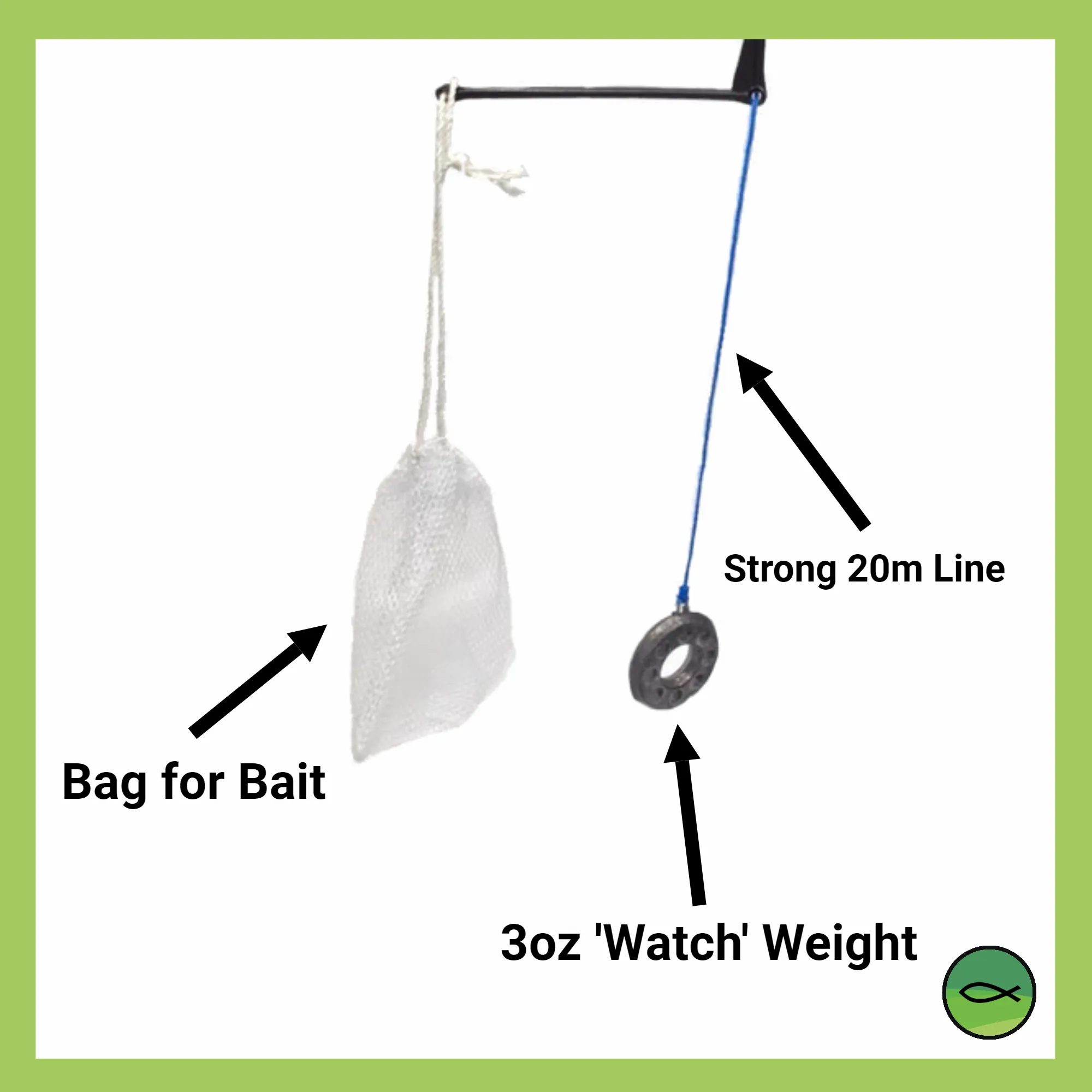 Blue Crab Line With Bag, Boom And Weight (Child Safety, No Hook)