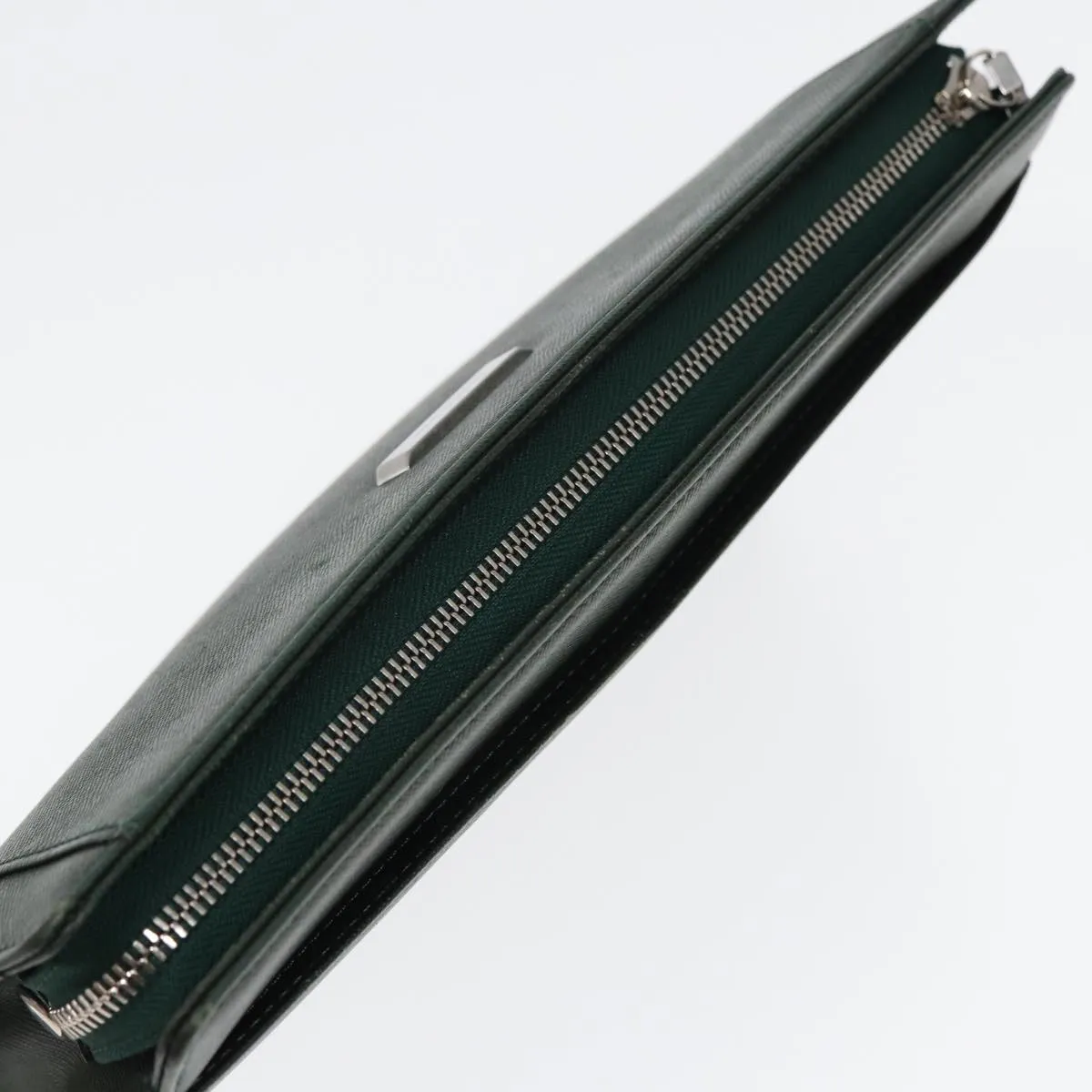 BURBERRY Clutch Bag Leather Green  bs16497