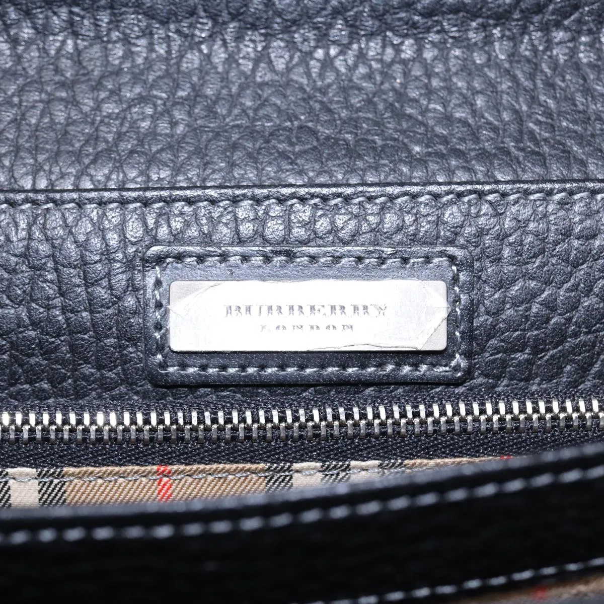 BURBERRY Hand Bag Leather Black  bs16611