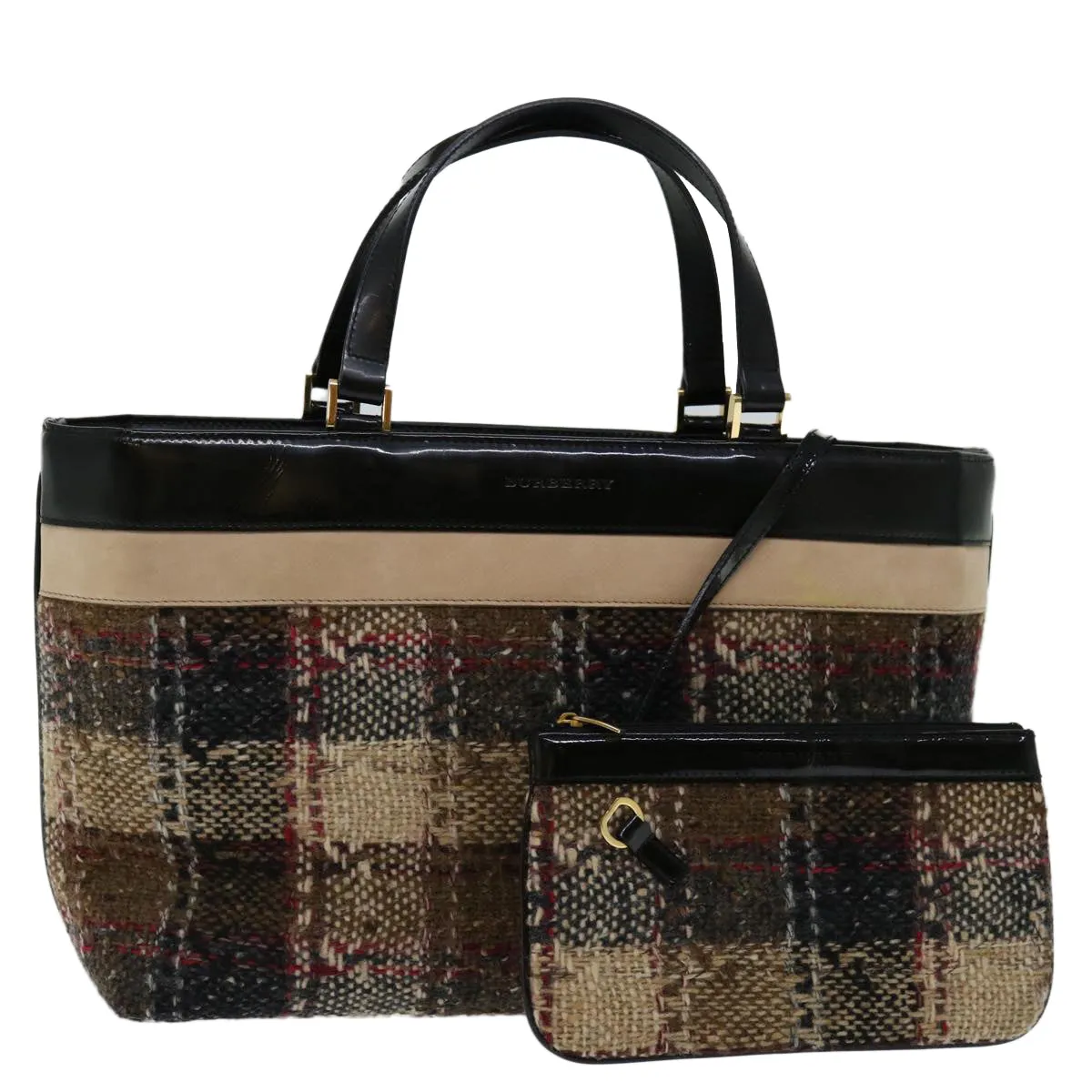 BURBERRY Hand Bag Wool Beige  bs12601