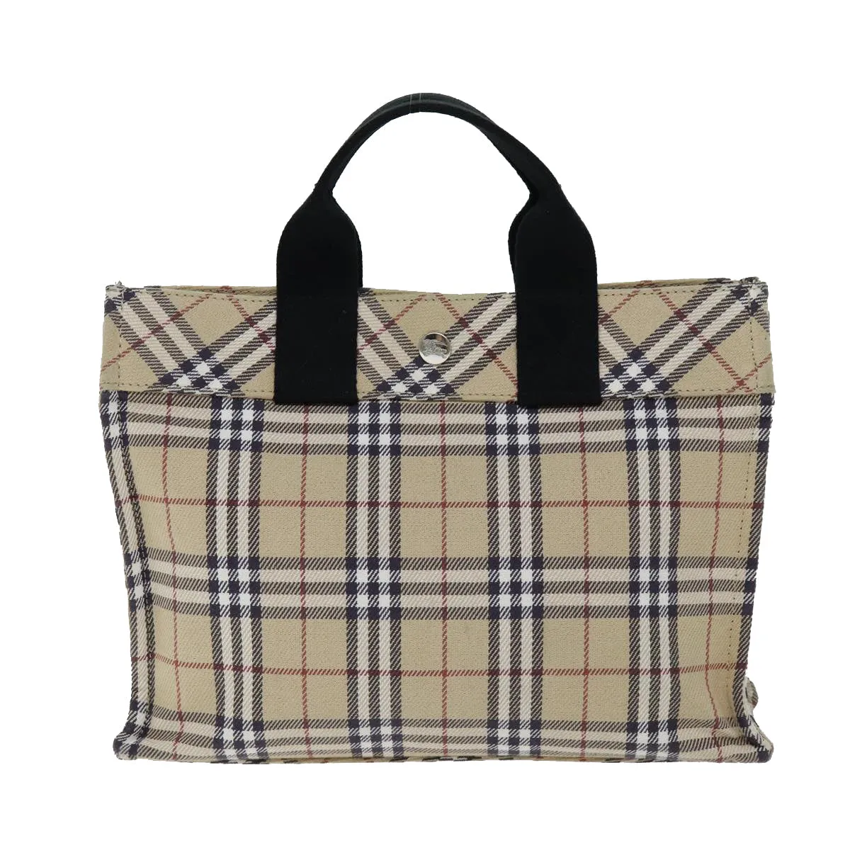 BURBERRY Nova Check Blue Label Hand Bag Canvas Beige  yk12723