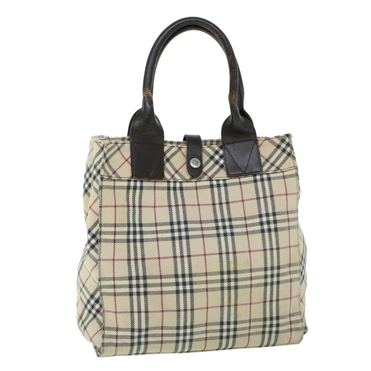 BURBERRY Nova Check Blue Label Hand Bag Canvas Leather Beige Brown  53790