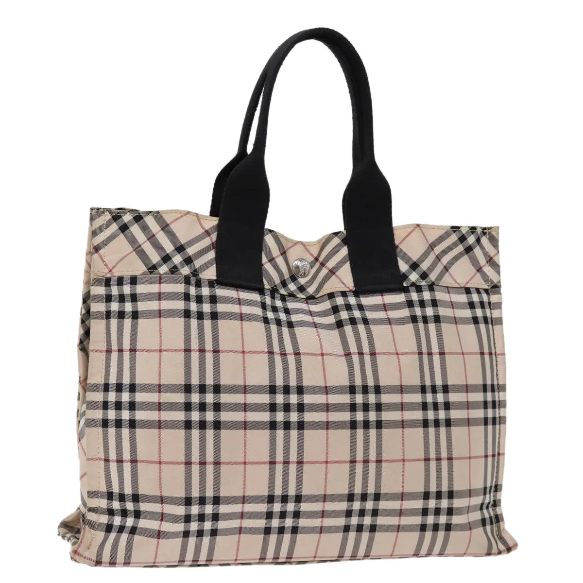 BURBERRY Nova Check Blue Label Hand Bag Nylon Beige  kk235