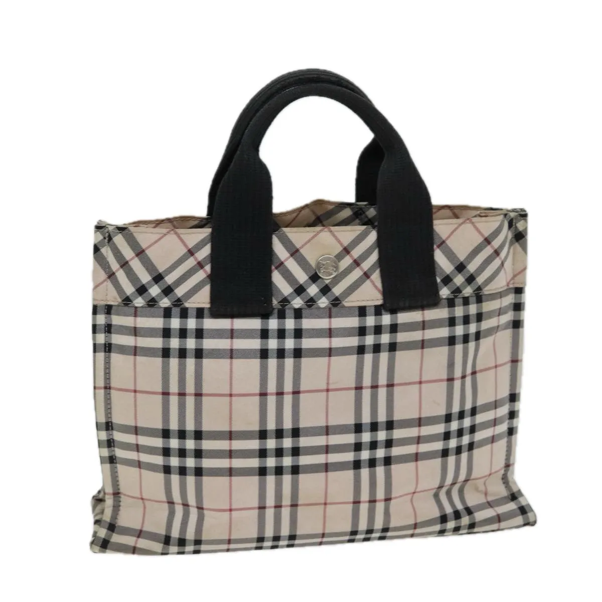 BURBERRY Nova Check Blue Label Hand Bag Nylon Beige  yb584