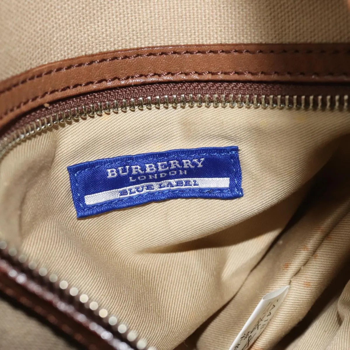 BURBERRY Nova Check Blue Label Tote Bag Canvas Reversible Beige  bs14692