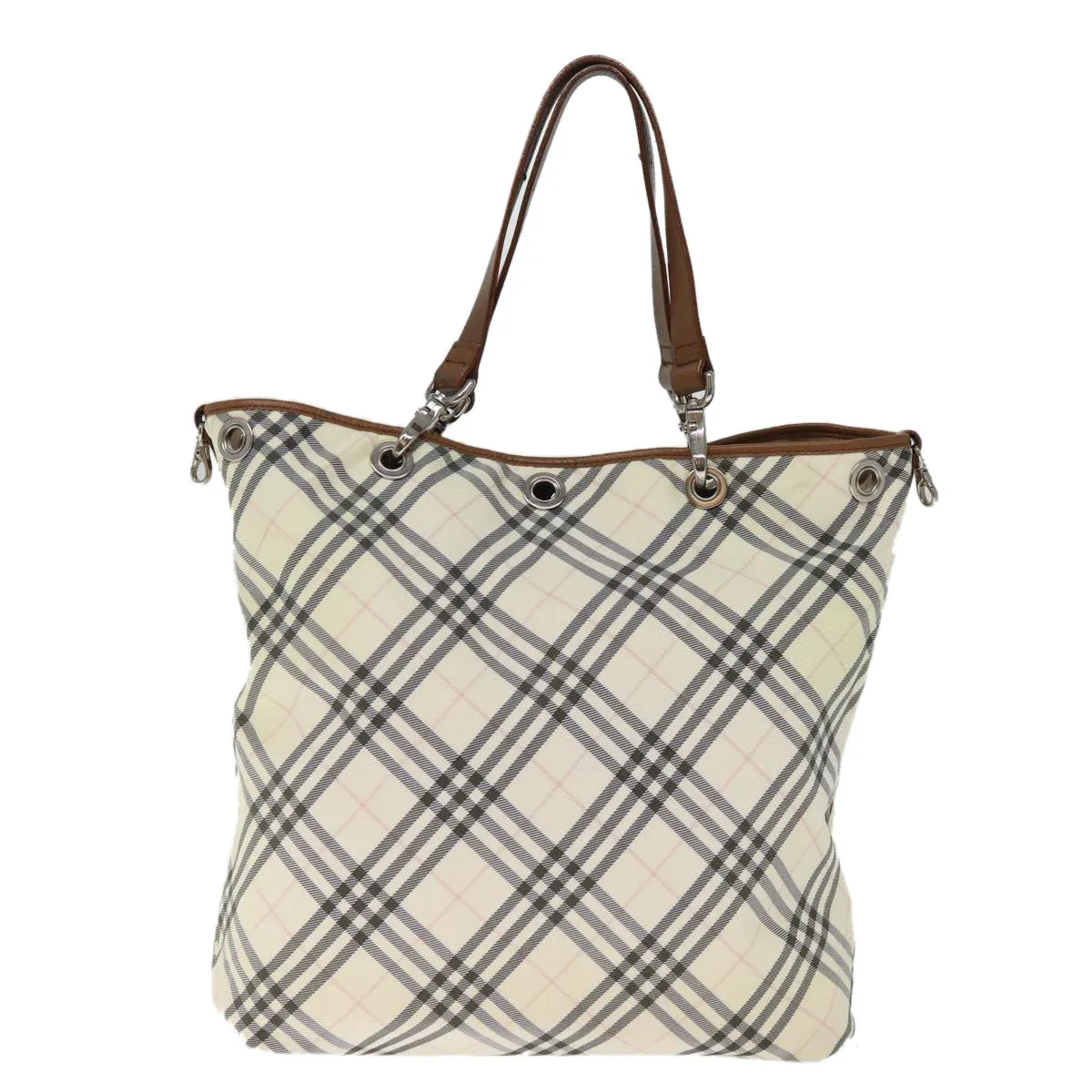 BURBERRY Nova Check Blue Label Tote Bag Canvas Reversible Beige  bs14692