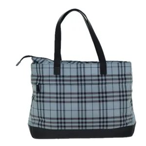 BURBERRY Nova Check Blue Label Tote Bag Nylon Blue  bs14429