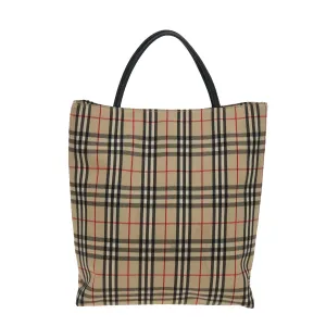 BURBERRY Nova Check Hand Bag Canvas Beige  81820