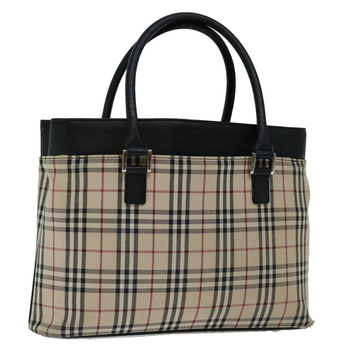 BURBERRY Nova Check Hand Bag Canvas Beige Brown  mr059