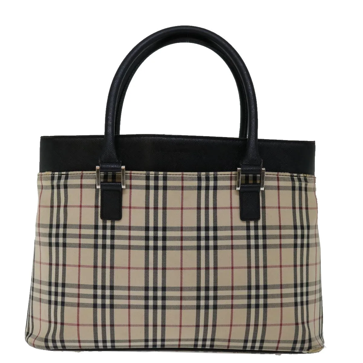 BURBERRY Nova Check Hand Bag Canvas Beige Brown  mr059