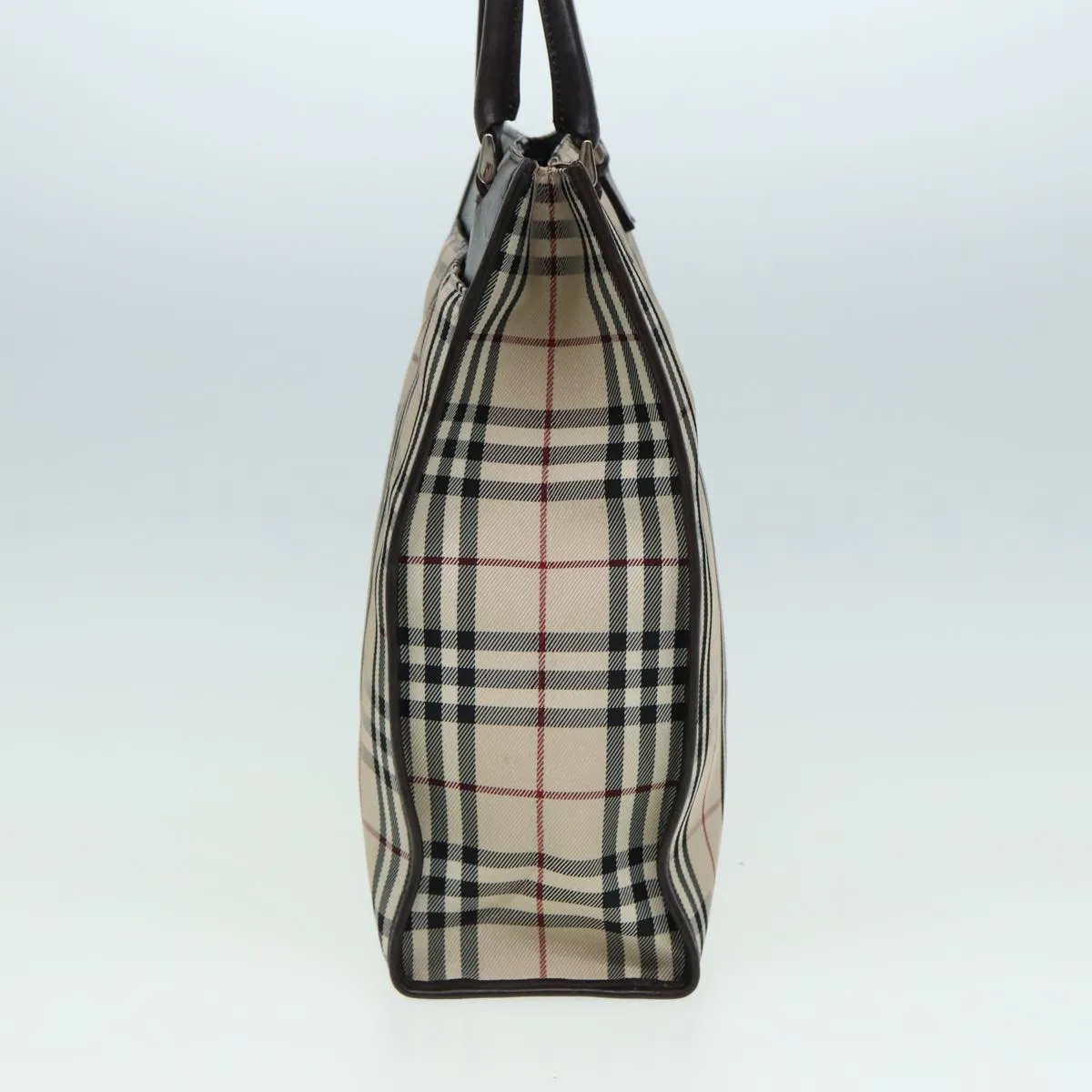 BURBERRY Nova Check Hand Bag Canvas Beige Dark Brown  bs15800