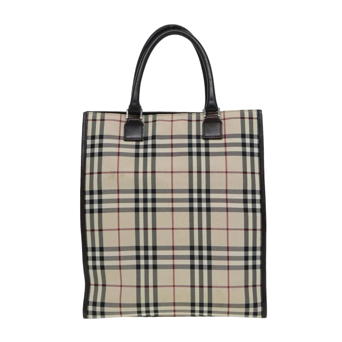 BURBERRY Nova Check Hand Bag Canvas Beige Dark Brown  bs15800