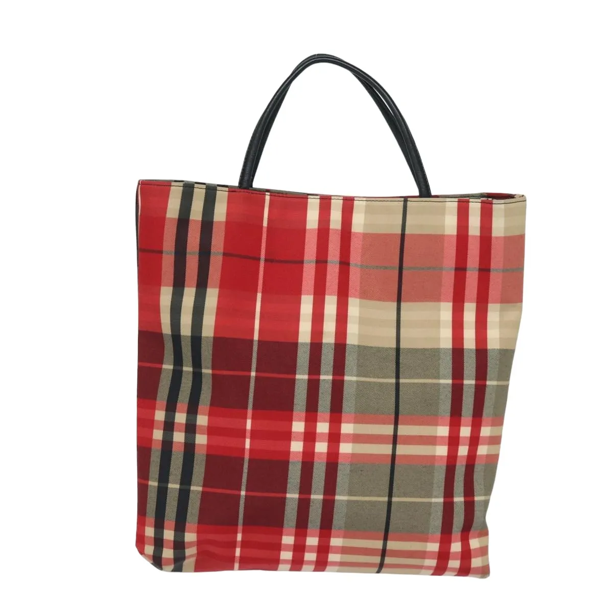 BURBERRY Nova Check Hand Bag Canvas Red  bs15741