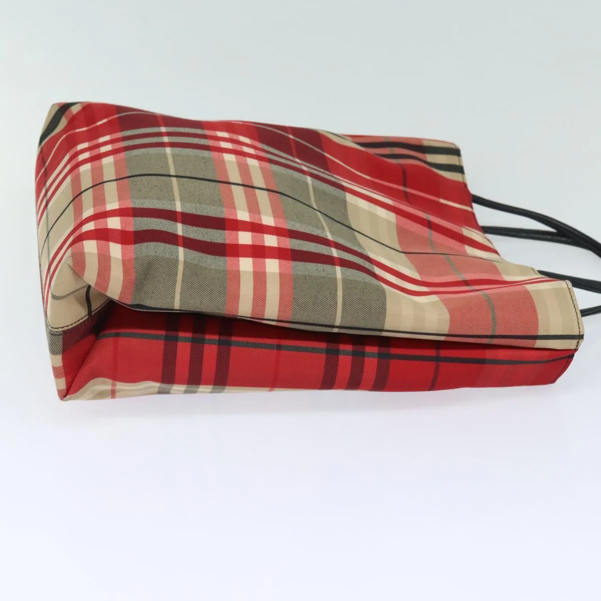 BURBERRY Nova Check Hand Bag Canvas Red  bs15741