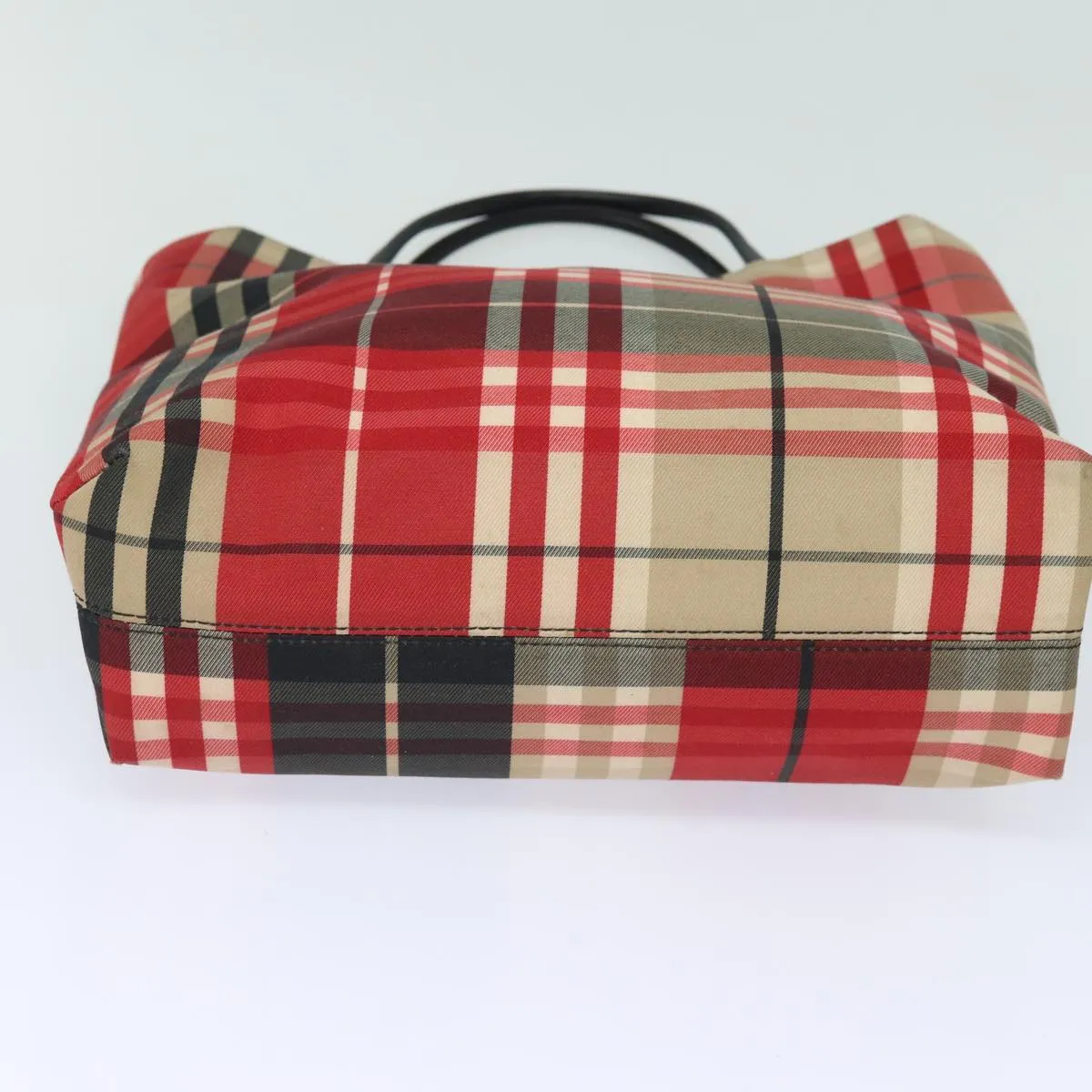 BURBERRY Nova Check Hand Bag Canvas Red  bs15741