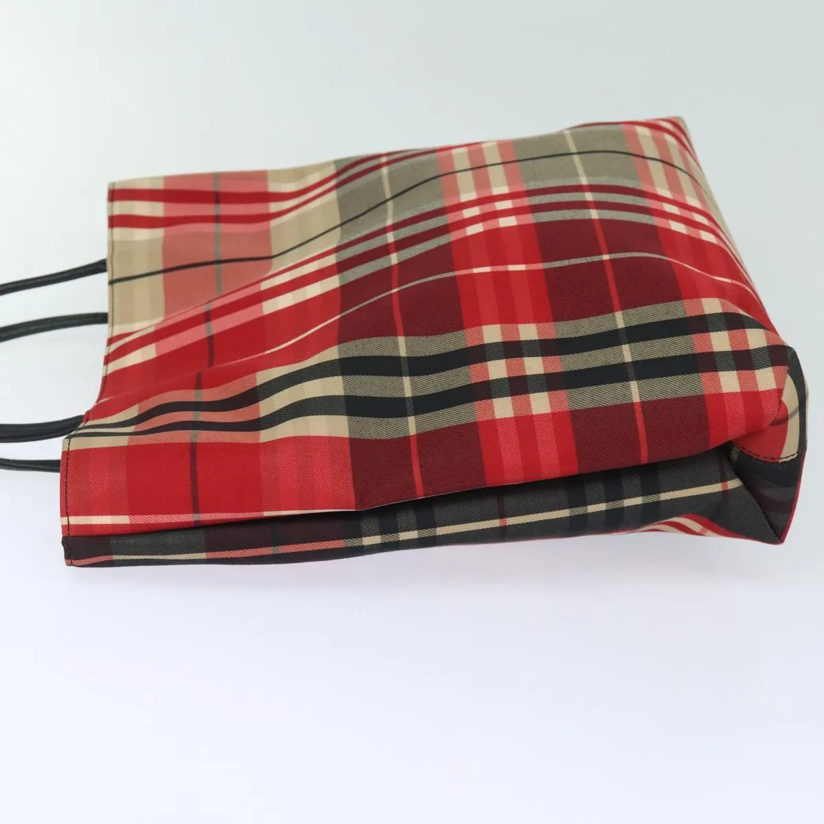 BURBERRY Nova Check Hand Bag Canvas Red  bs15741