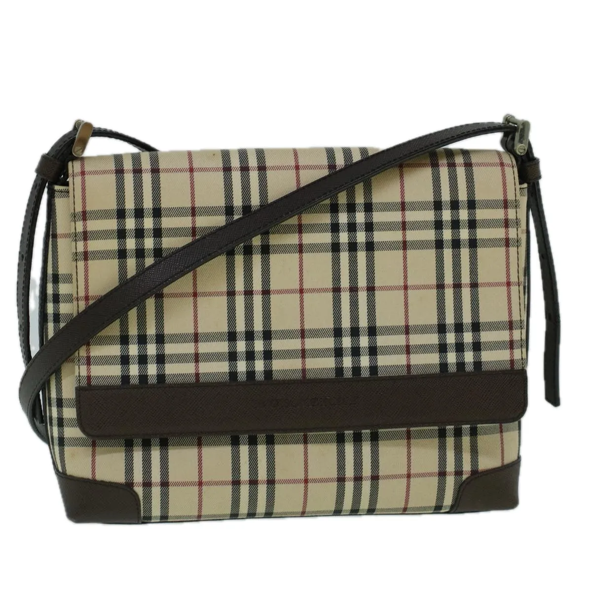 BURBERRY Nova Check Shoulder Bag Canvas Beige Brown  60352