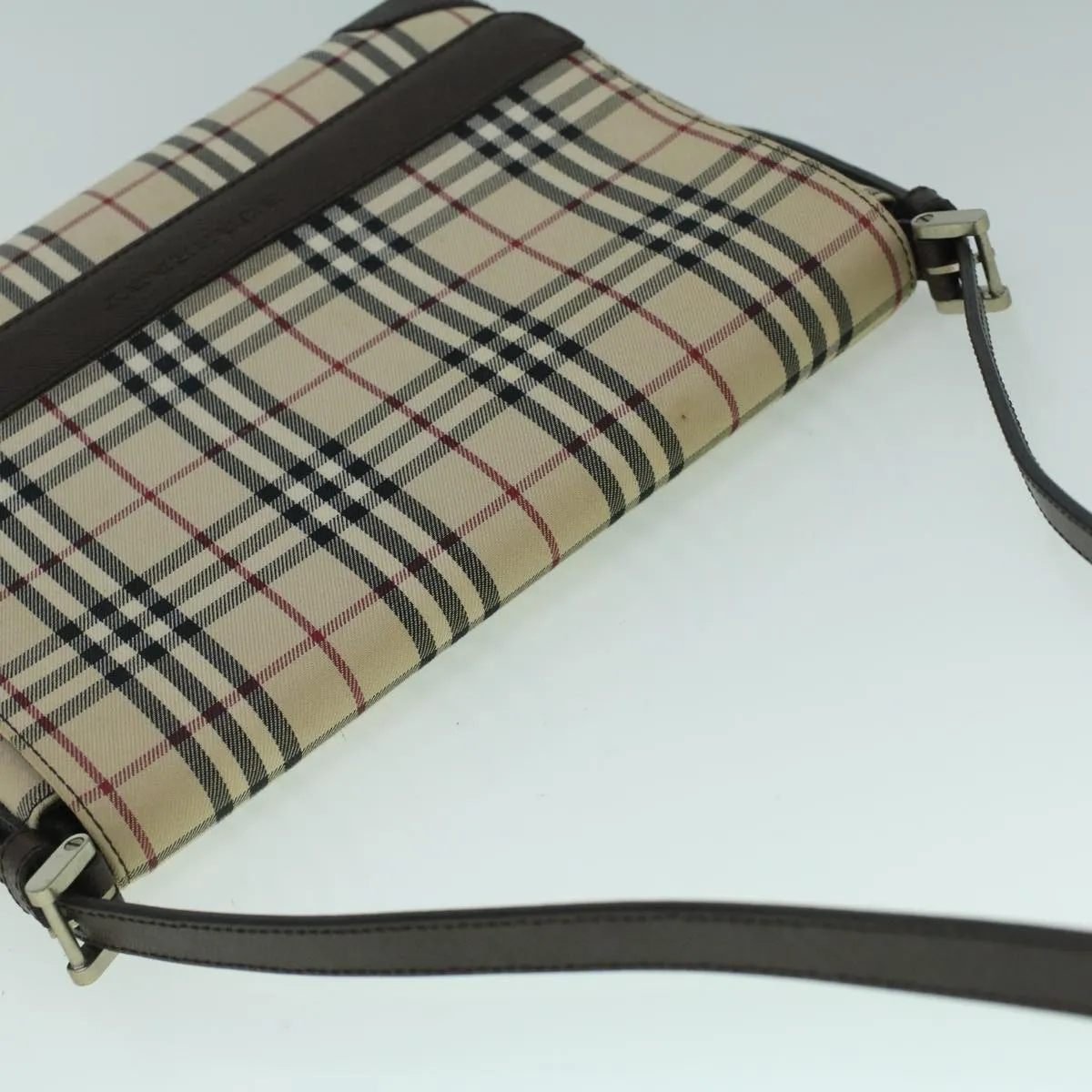 BURBERRY Nova Check Shoulder Bag Canvas Beige Brown  60352