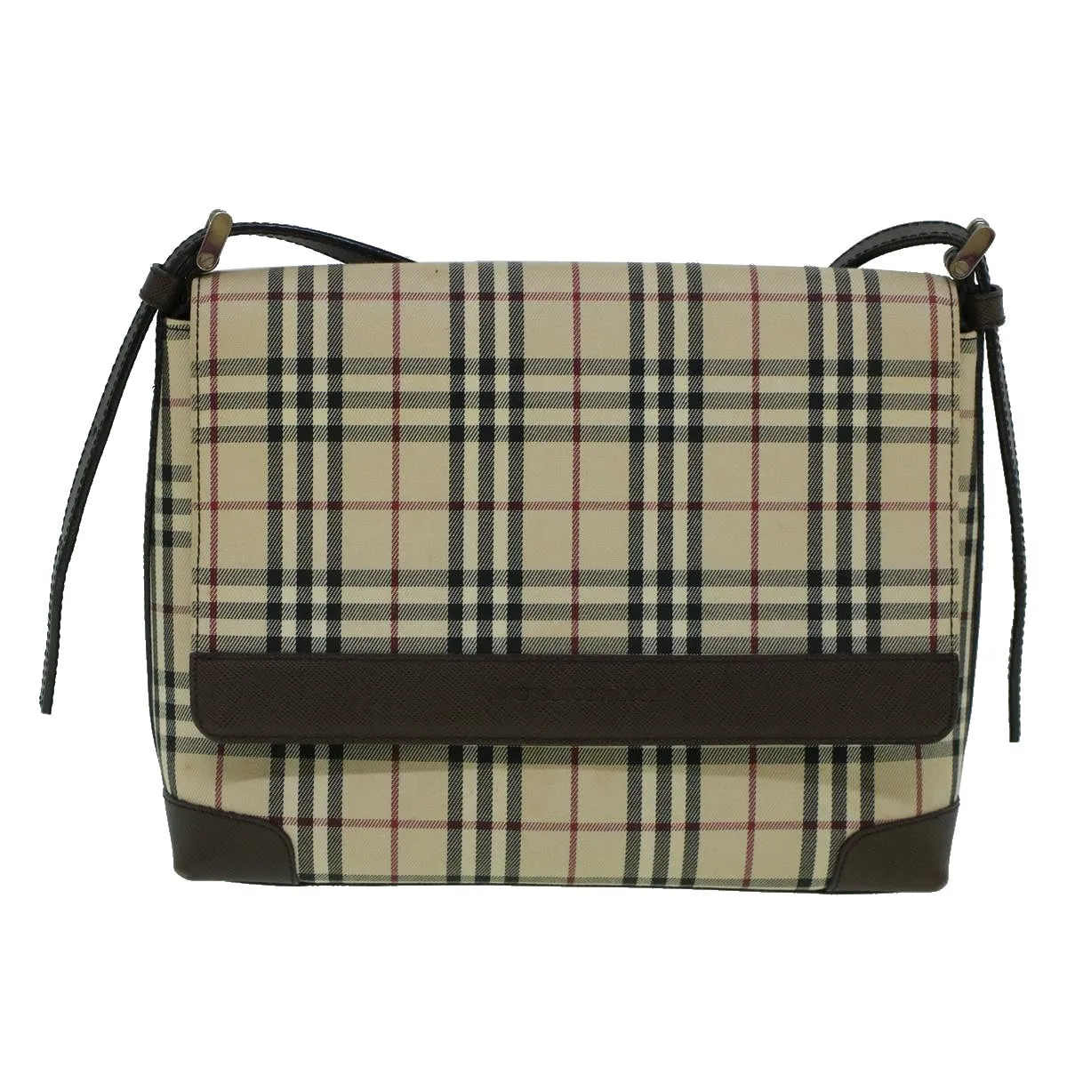 BURBERRY Nova Check Shoulder Bag Canvas Beige Brown  60352