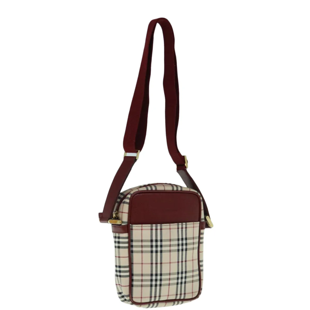 BURBERRY Nova Check Shoulder Bag Nylon Canvas Beige  hk1021