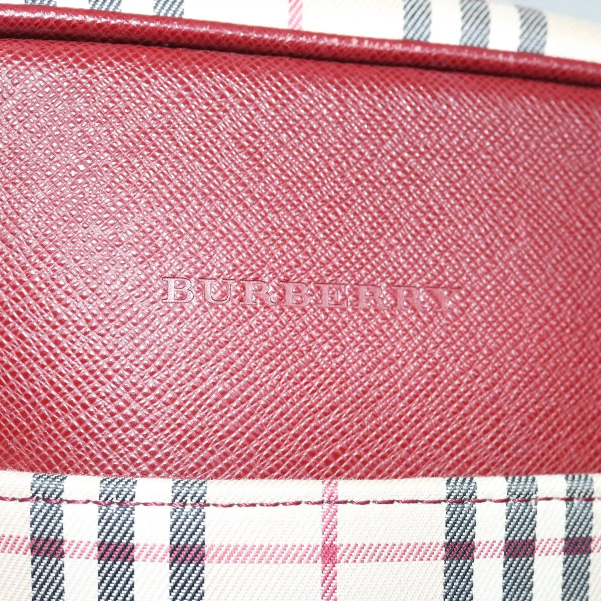 BURBERRY Nova Check Shoulder Bag Nylon Canvas Beige  hk1021