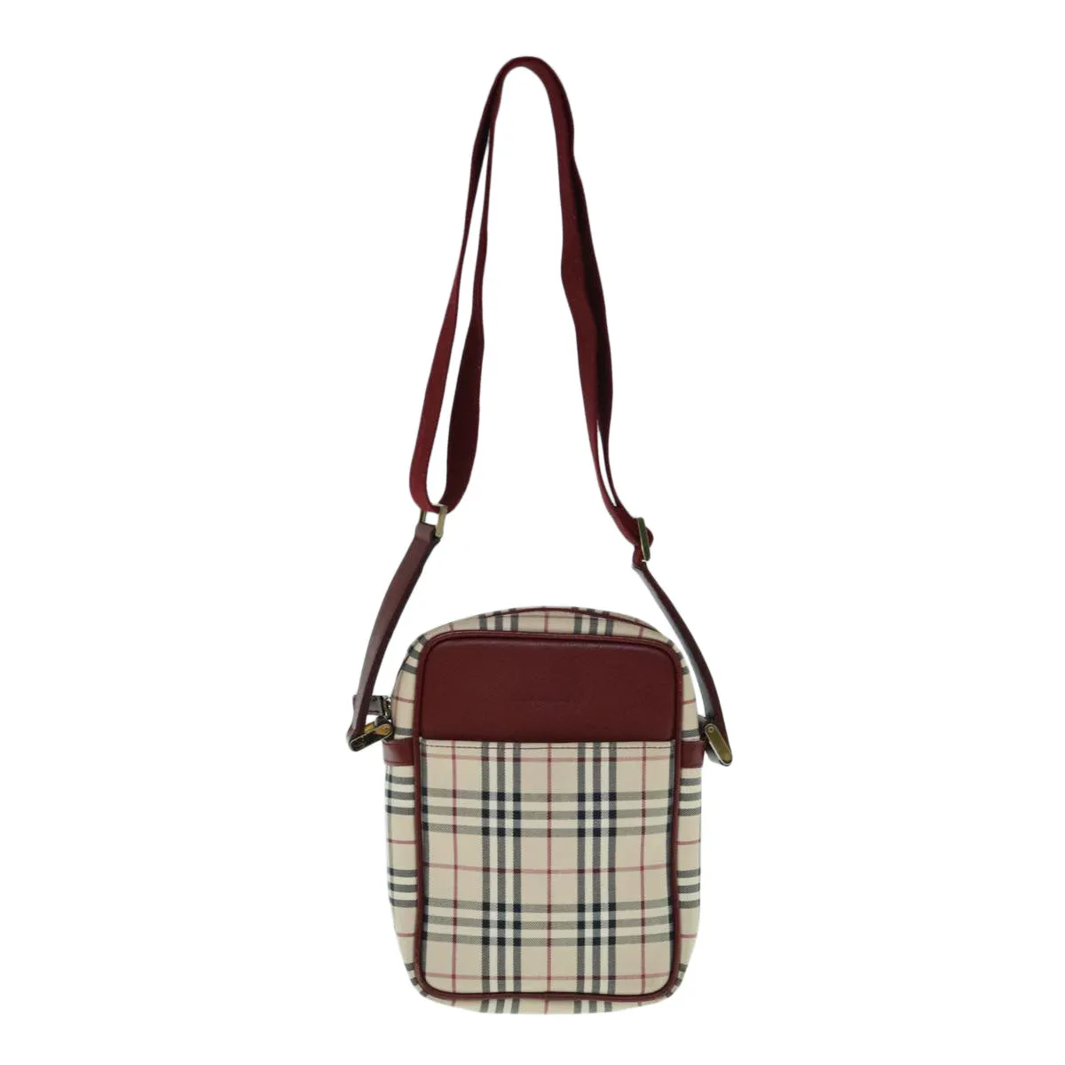 BURBERRY Nova Check Shoulder Bag Nylon Canvas Beige  hk1021