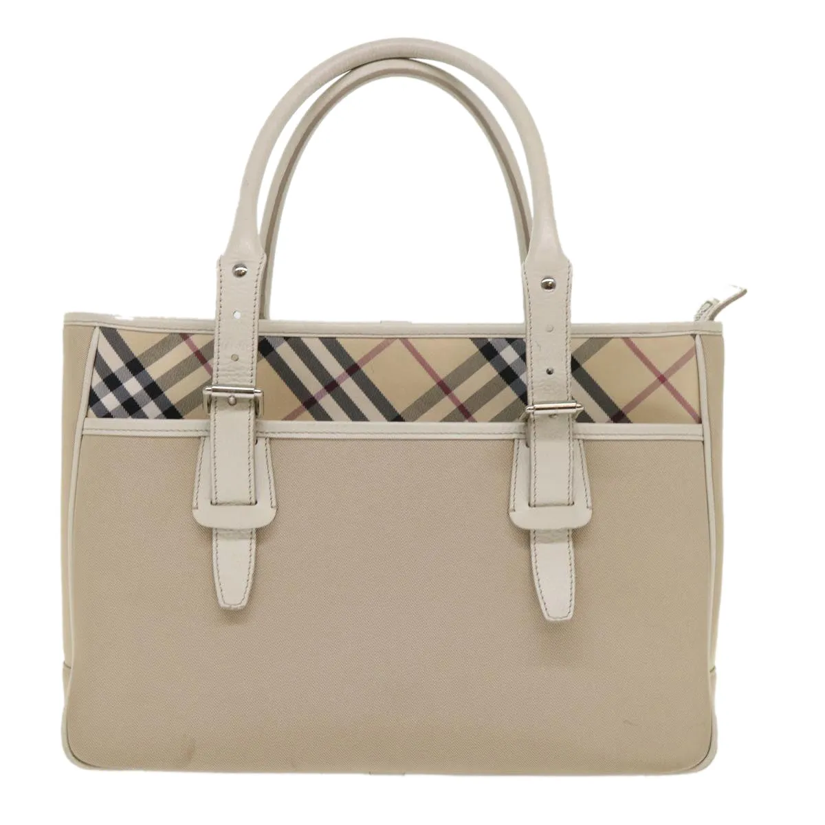 BURBERRY Nova Check Shoulder Bag Nylon Leather Beige  am4592