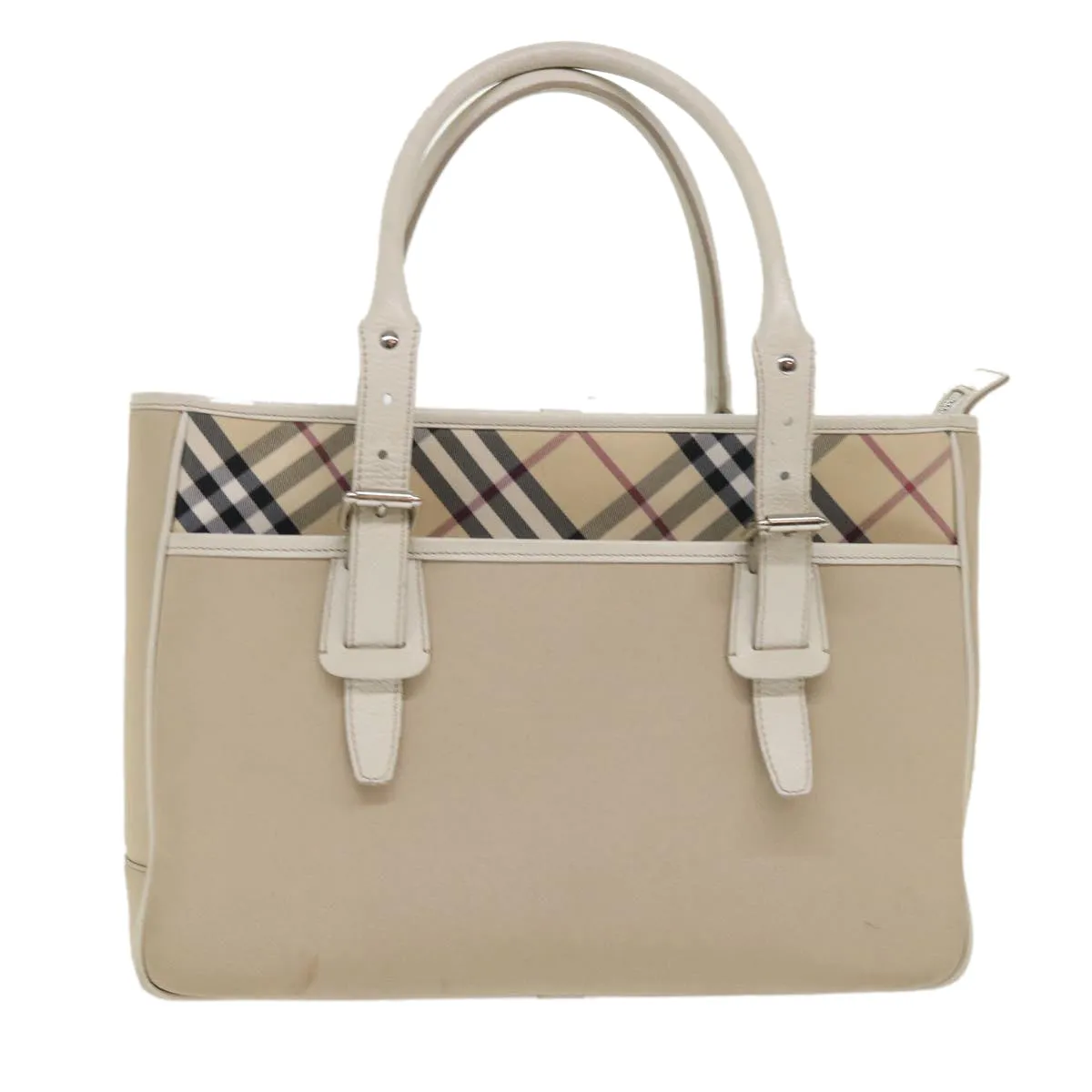 BURBERRY Nova Check Shoulder Bag Nylon Leather Beige  am4592