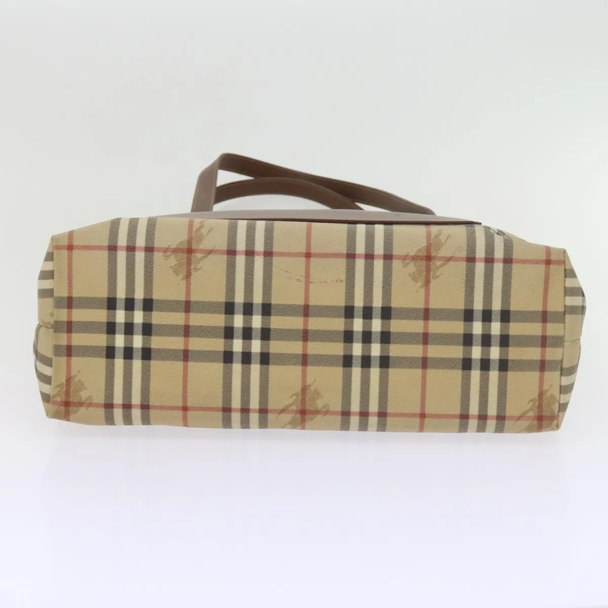 BURBERRY Nova Check Tote Bag PVC Leather Beige  60694