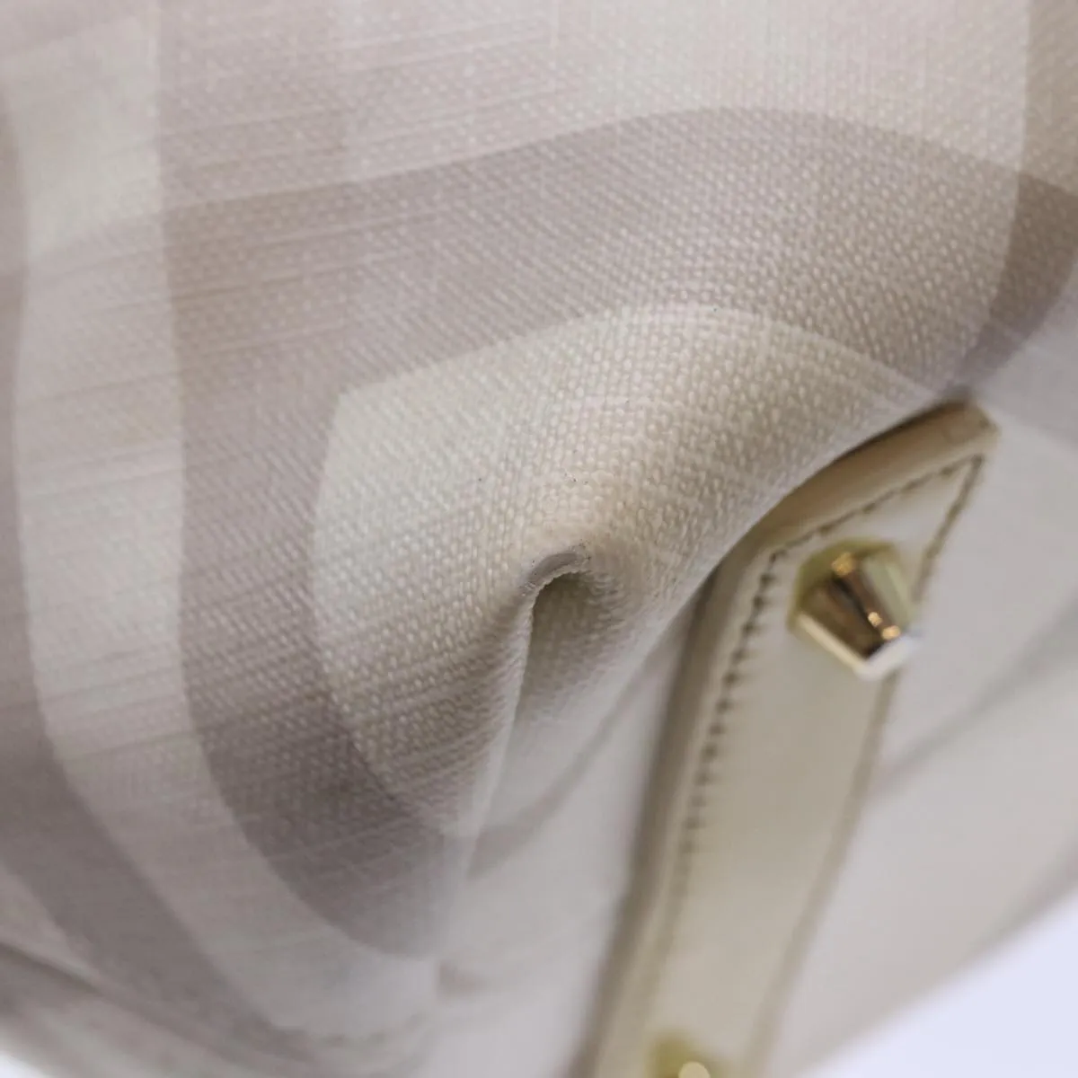 BURBERRY Nova Check Tote Bag PVC White Silver  87223