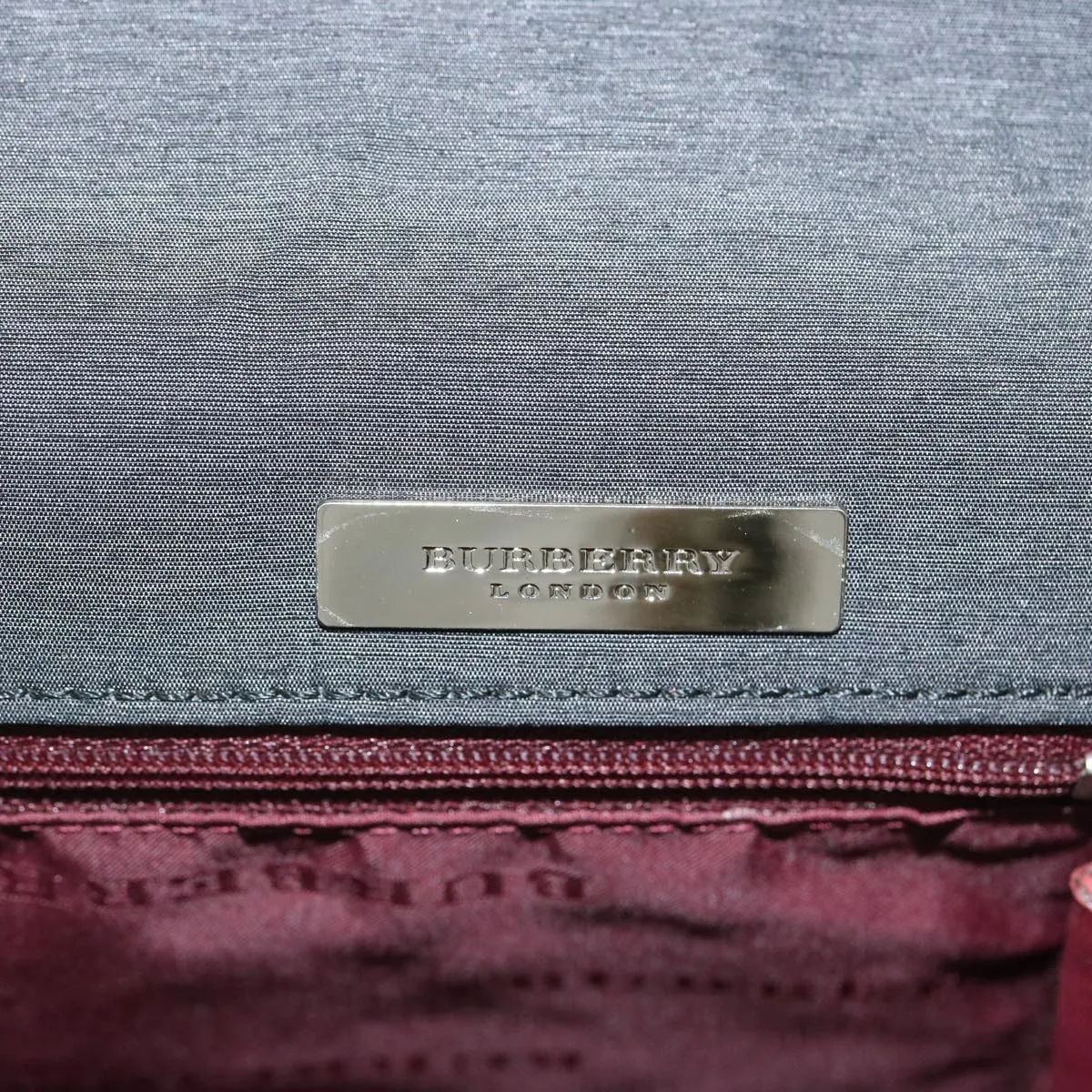 BURBERRY Shoulder Bag Canvas Black Red  bs12799