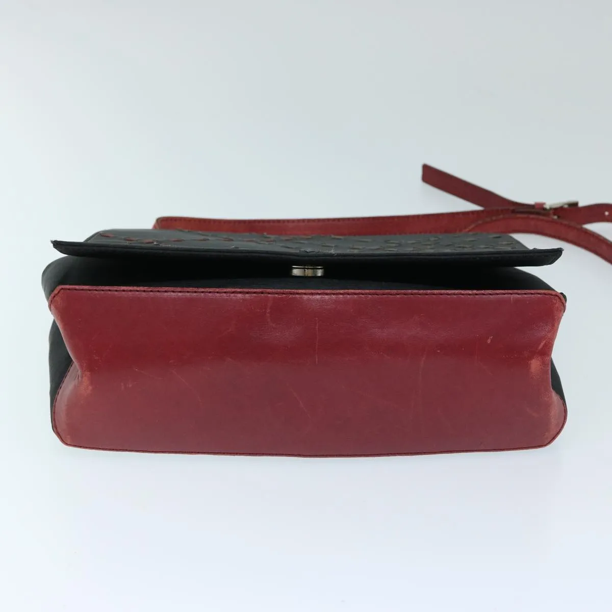 BURBERRY Shoulder Bag Canvas Black Red  bs12799