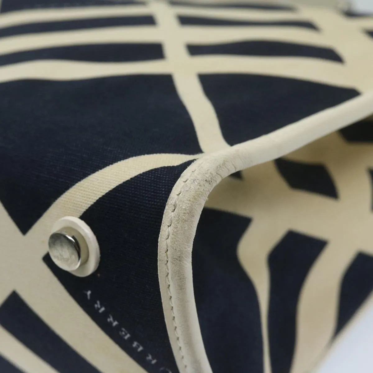 BURBERRY Tote Bag Canvas Navy White  bs11353