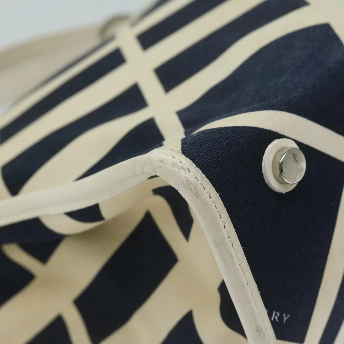 BURBERRY Tote Bag Canvas Navy White  bs11353