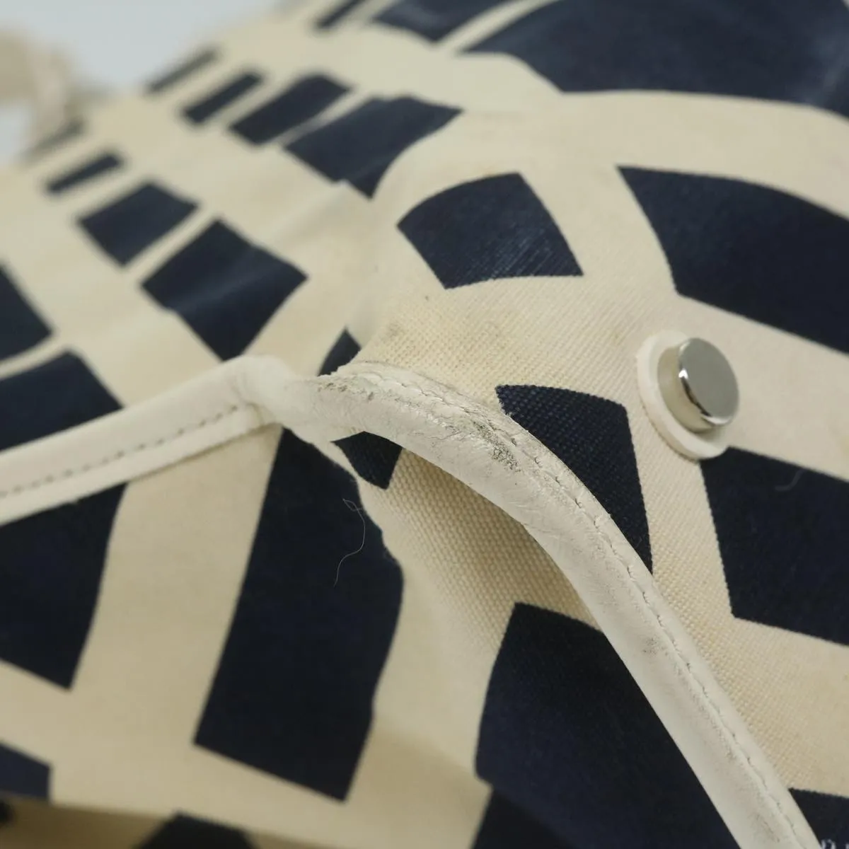 BURBERRY Tote Bag Canvas Navy White  bs11353