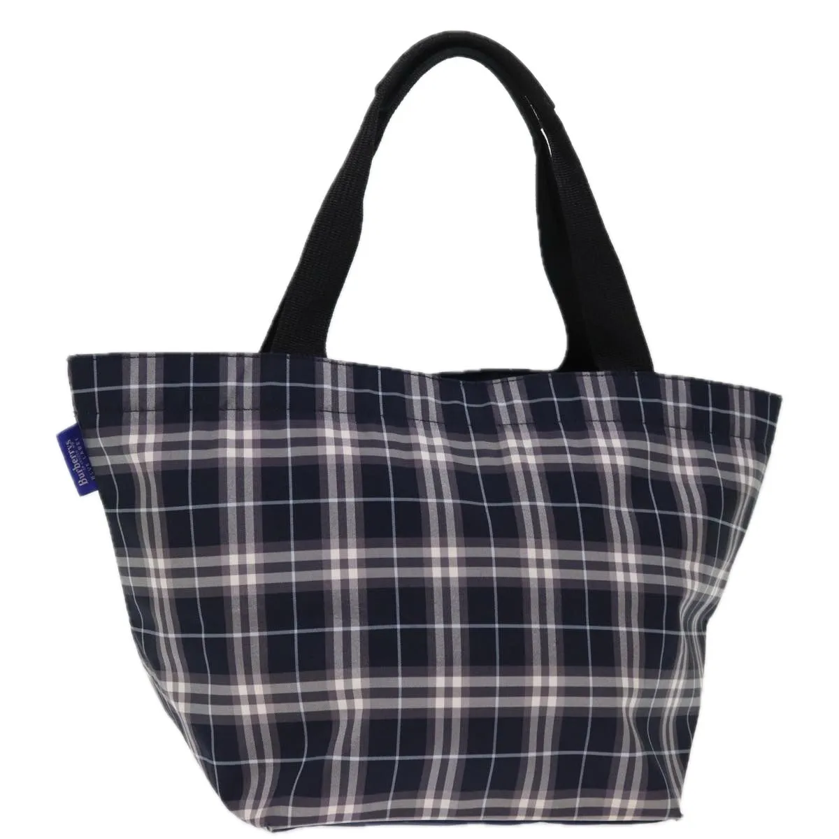 BURBERRYSs Blue Label Nova Check Tote Bag Nylon Navy  kk240