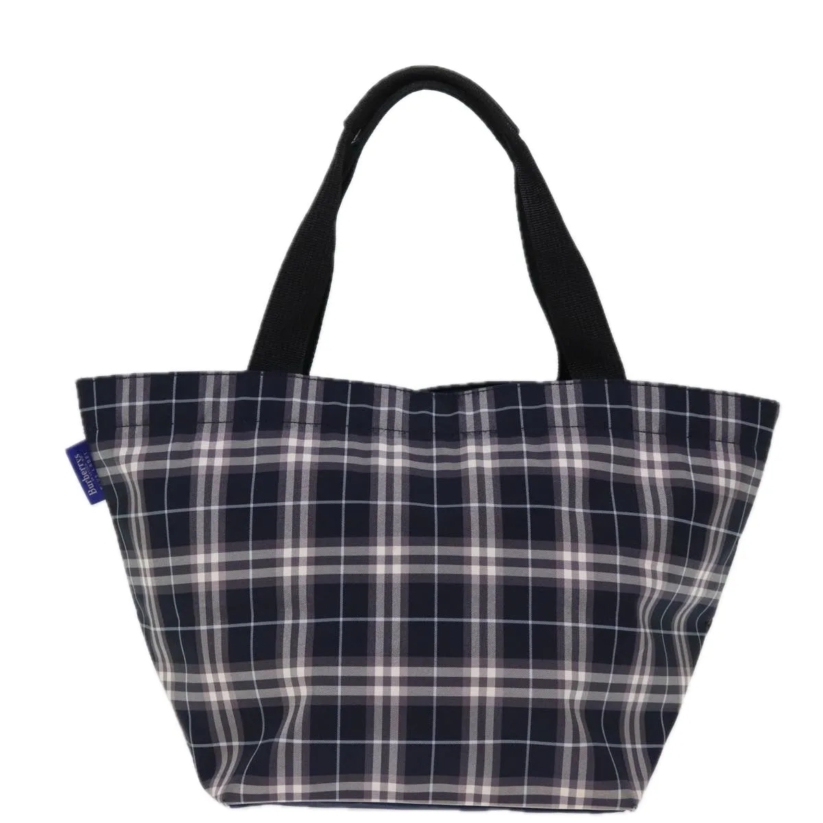 BURBERRYSs Blue Label Nova Check Tote Bag Nylon Navy  kk240