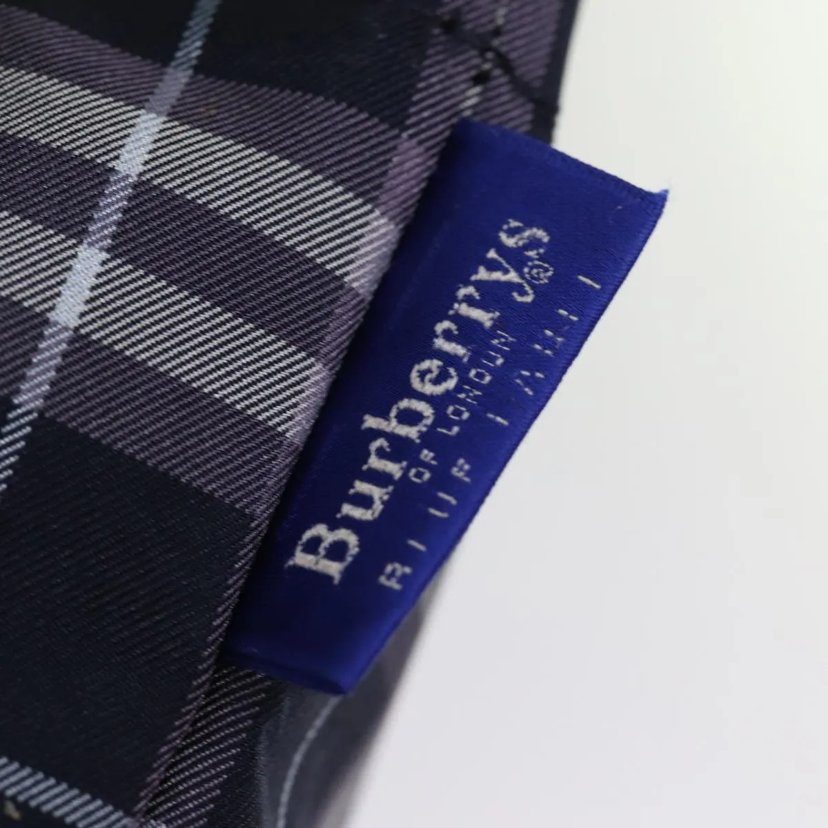 BURBERRYSs Blue Label Nova Check Tote Bag Nylon Navy  kk240