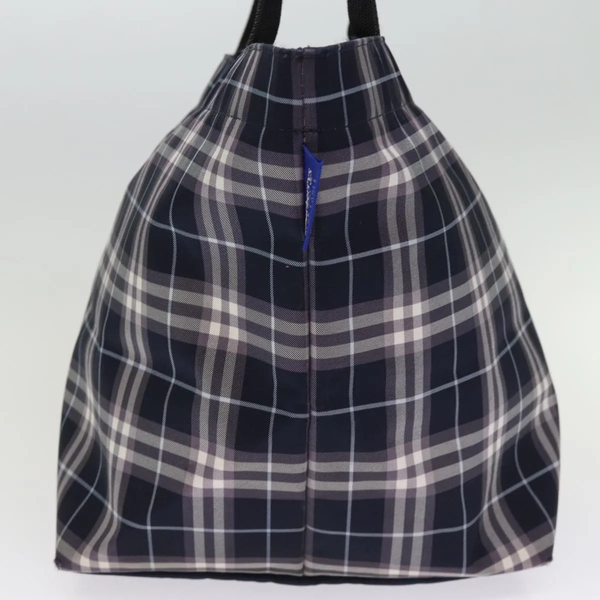 BURBERRYSs Blue Label Nova Check Tote Bag Nylon Navy  kk240