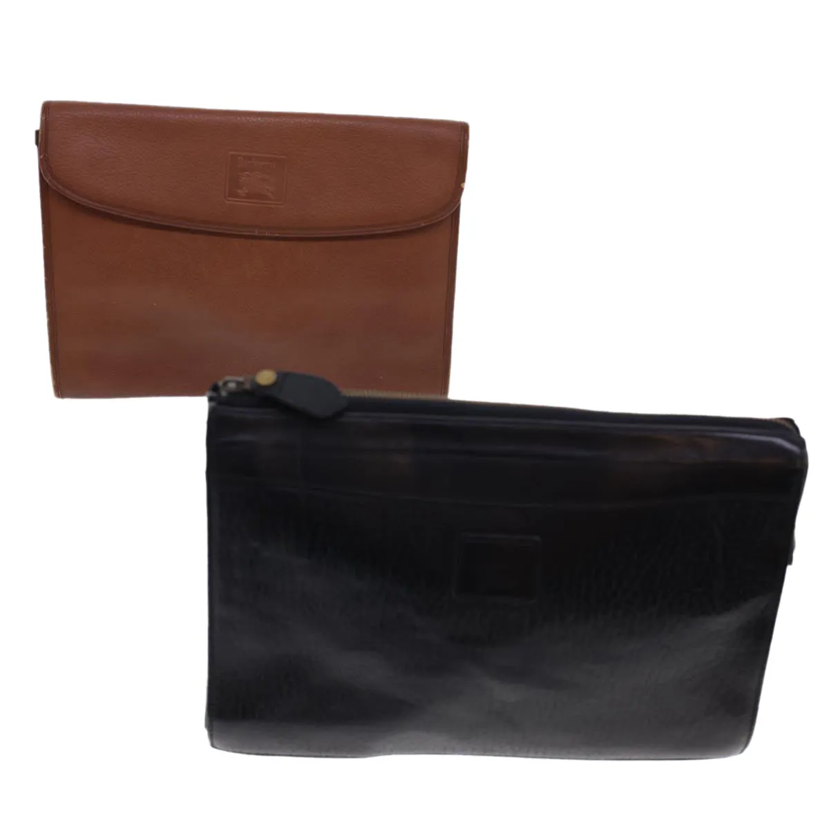 BURBERRYSs Clutch Bag Leather 2Set Brown Black  bs4863