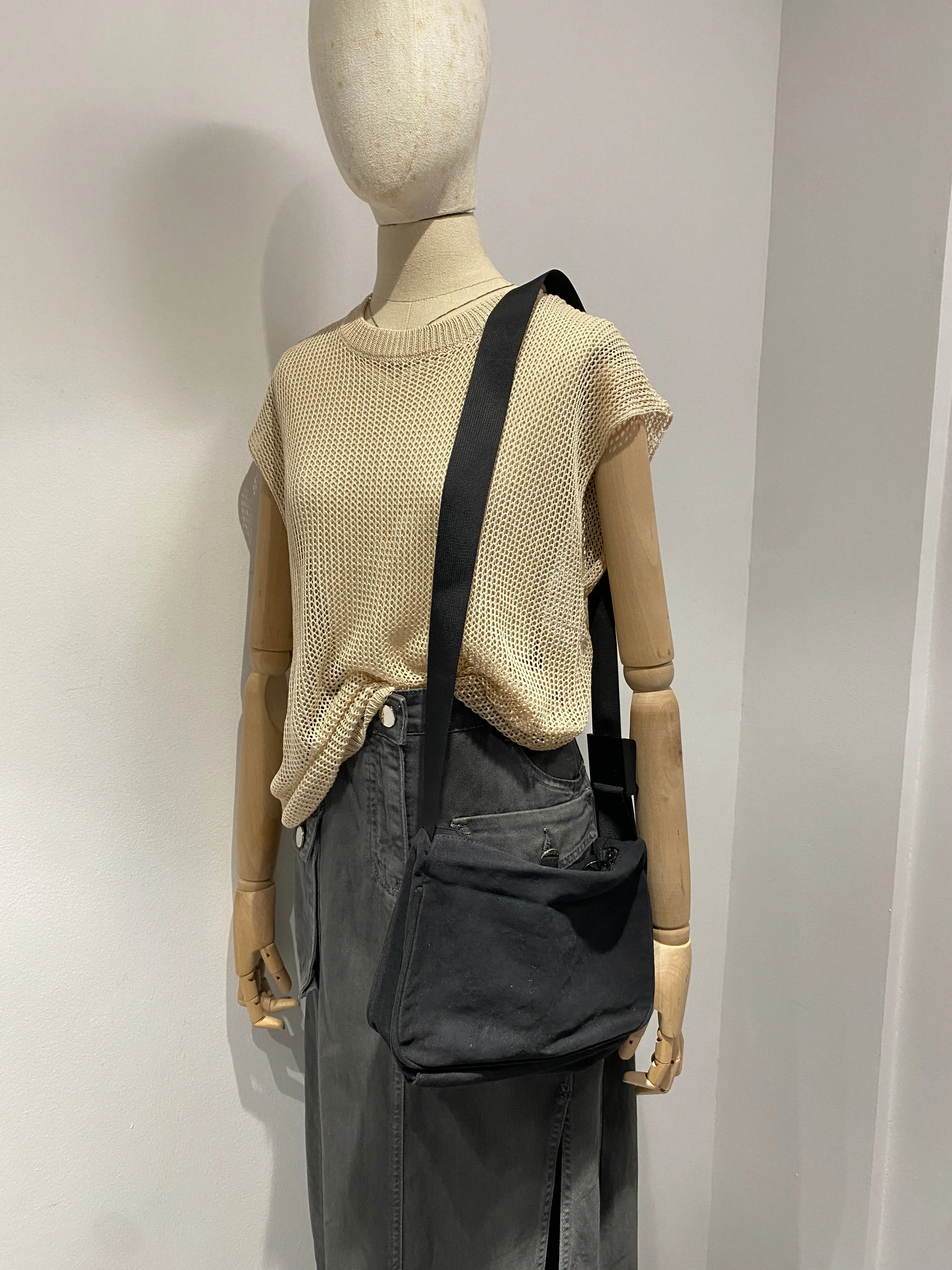 Canvas Shoulder Bag - Black