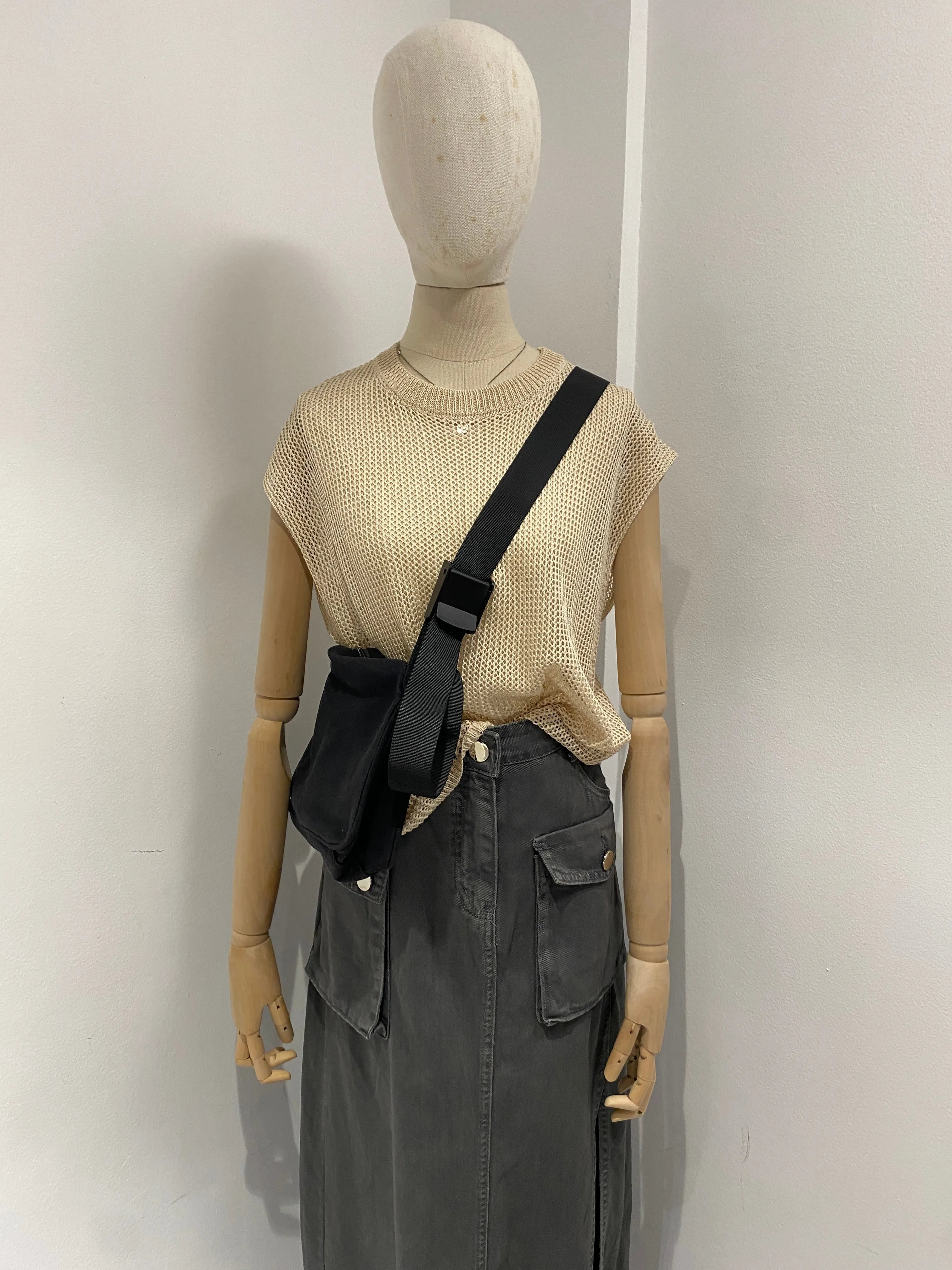 Canvas Shoulder Bag - Black