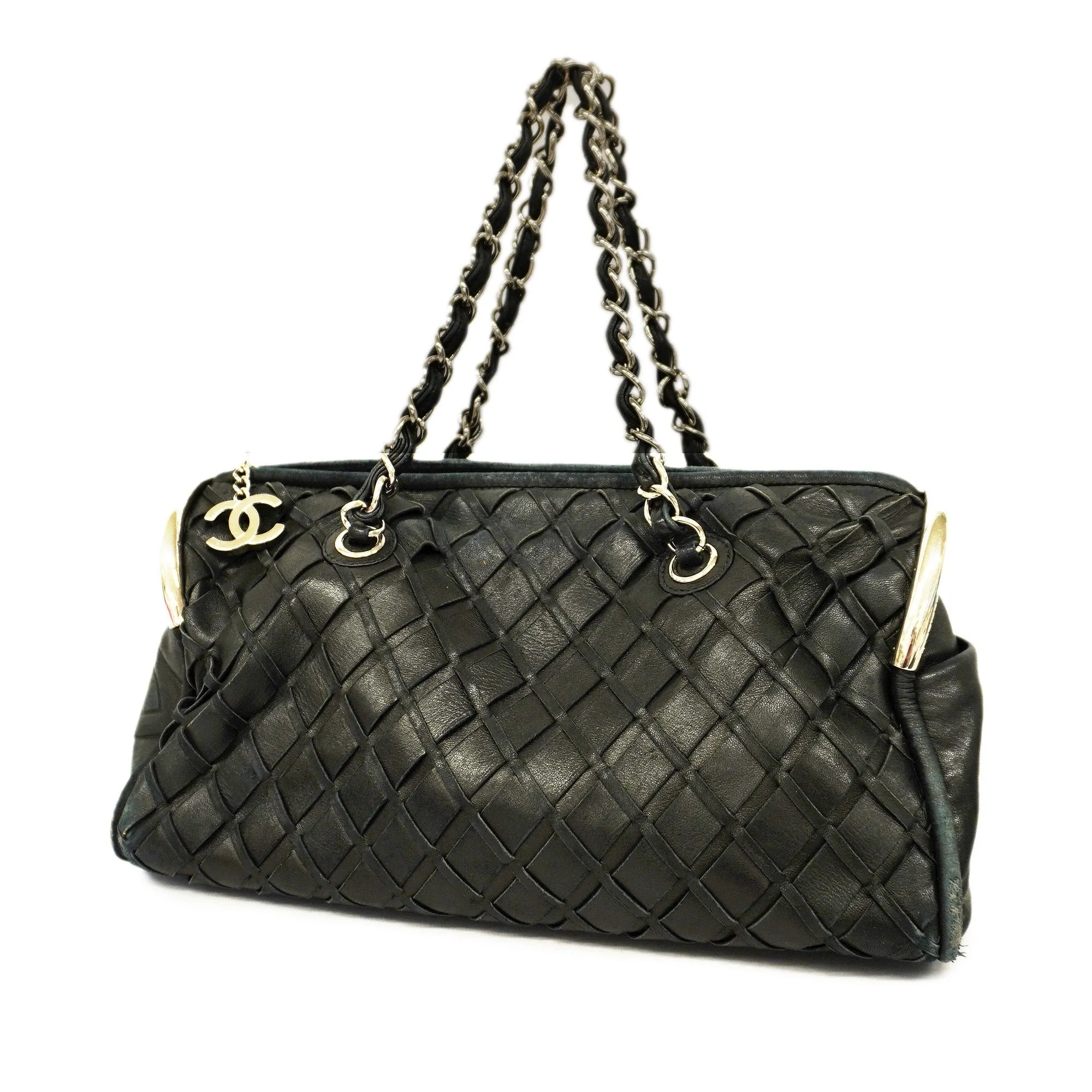 CHANEL  Bubble Quilt Chain Shoulder Women's Leather Shoulder Bag