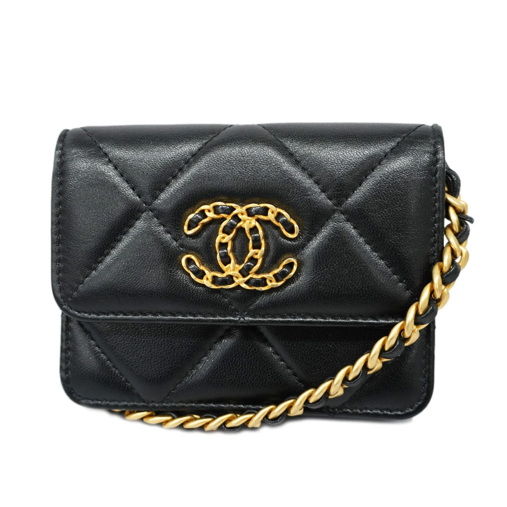 CHANEL  Matelasse Chain Shoulder Women's Leather Shoulder Bag Black